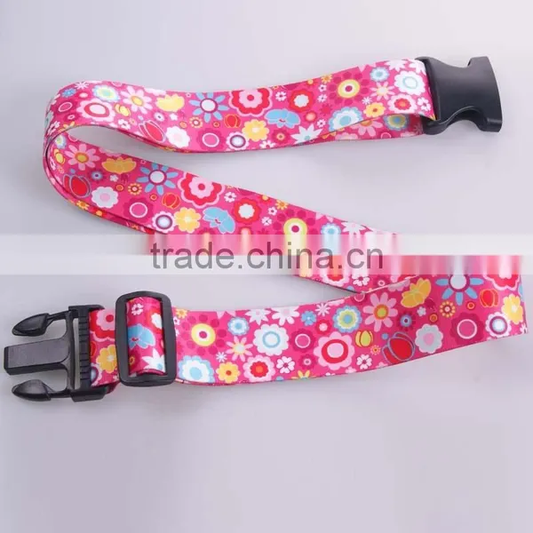 Hot Sale Colorful Pink Printing Travel Luggage Belt, Luggage Strap