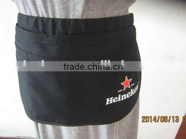 Cheap Bulk Wholesale Silk Screen Printing Bar Aprons With Zipper Pocket photo-6