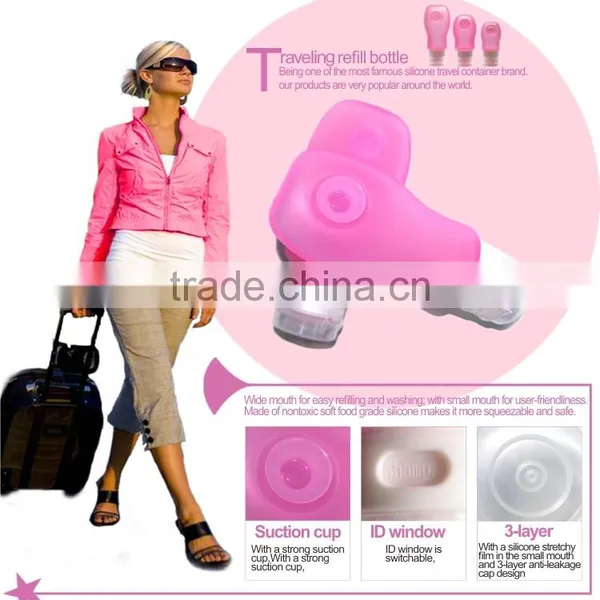 Carry on Travel Mini Accessory Silicone Shampoo Bottle Set photo-3