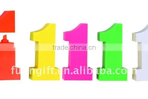 NO.1 Shape Highlighter Fluorescent Markers Office Promotiona Gift Multi Colored Highlighter Pen photo-3