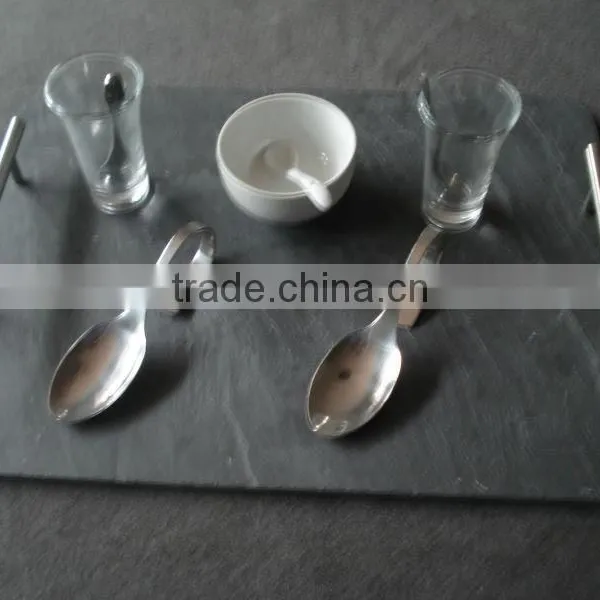 Machine Cut Natural Black Slate Coaster Wholesale Black Slate photo-4