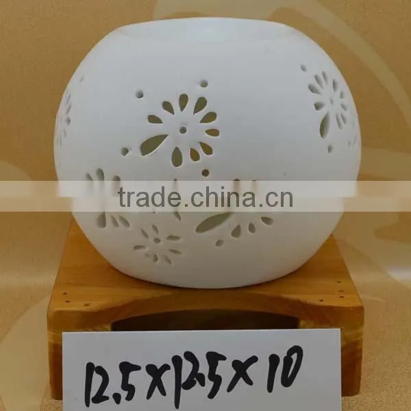 Factory Direct Ceramic Round Fragrance Oil Burner With Tealight Candle photo-2