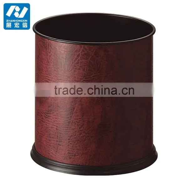 PU Covered Stainless Steel Hotel Garbage Can photo-5