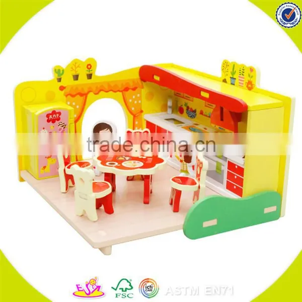 2017 Wholesale Kids Mini Wooden Diy Kitchen Toy New Design Children Wooden Diy Kitchen Toy Fashion Wood Diy Kitchen Toy W03B058 photo-2