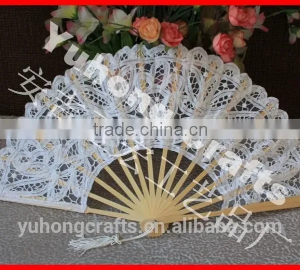 Bridal Held White Lace Fan