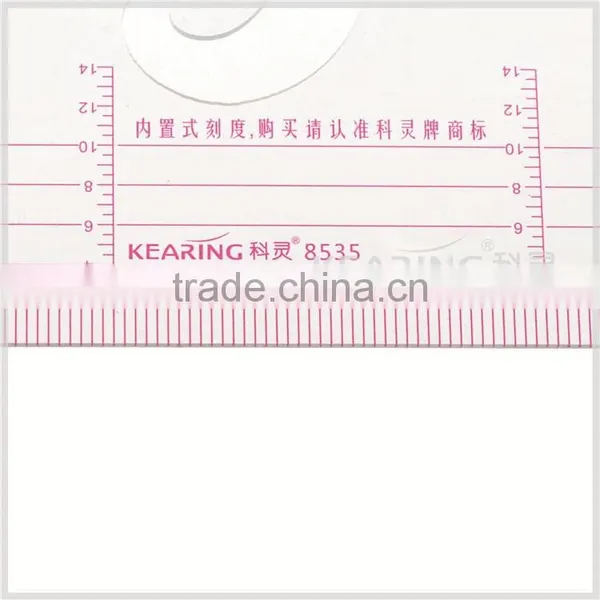Kearing Brand Plastic Triangle Scale Ruler, 1/3 &1/5 Sanwich Line Ruler for Fashion Design, Scale Ruler With Protractor #8535 photo-3