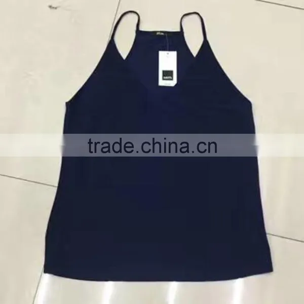Yiwu Surplus Inventories Ladies Blank Silk Tank Top