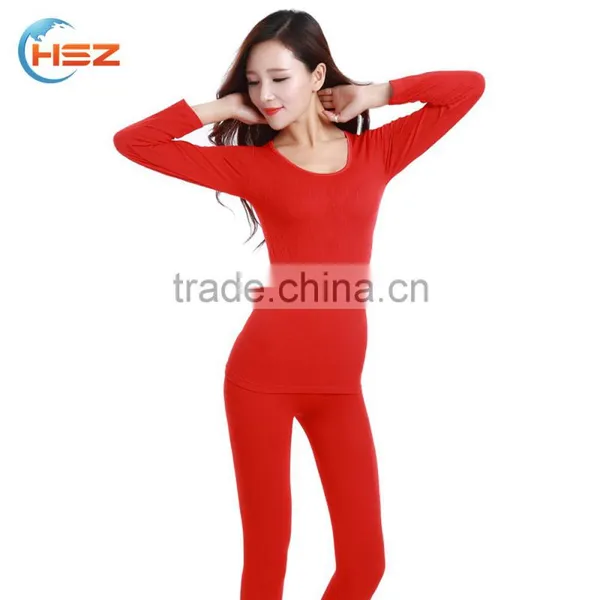 Hsz-TU003 Popular Winter Sexy Fitted Thermal Woman Underwear Seamless Underwear Comfortable Underwear Set