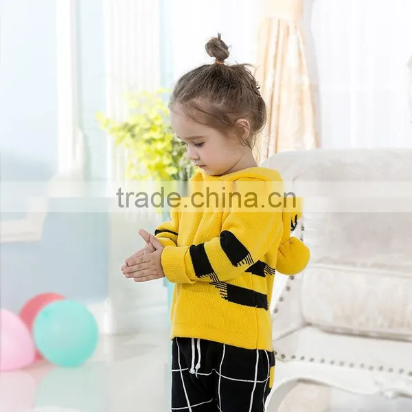S17689A Autumn Baby Girl Cartoon Tiger Jacquard Cotton Sweater photo-2