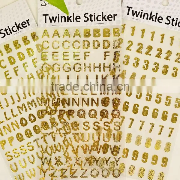 Custom Gold Stamp Sticker Cheap Alphabet Shape Sticker DIY Creative Sticker photo-3