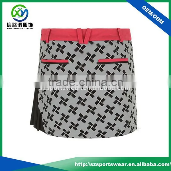 2016 Hot Sell Contrast Color Combination Fashion Golf Skirt With Short photo-4