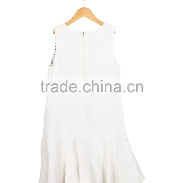2017 New Model Wholesale Little Girl Flounced White Dresses Ruffled Skirt Boutique Clothing photo-2