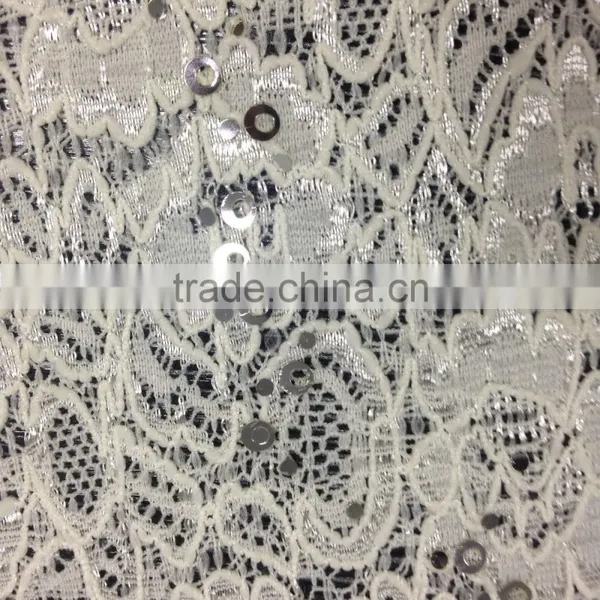 Lace Fabric With Sequins/beaded Lace #B8035 photo-6