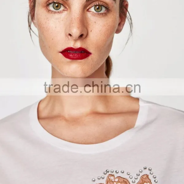 Guangzhou Shandao Factory OEM Customized New Design Hot Sale 160g 100% Cotton Short Sleeve O-Neck Girls Printed T Shirts photo-4