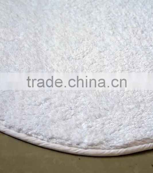 Anti-slip Washable White Hotel Shaggy Bath Rug photo-3