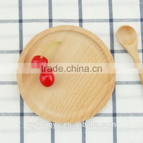 Round Beech Wood Bread Tray /varnish Free Breakfast Fruit Tray Coffee Holder Tray / Msh Dessert Cake Wooden Tray photo-4