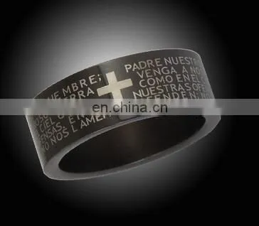 New Arrival Couple Cross Ring Bible Text Titanium Steel Jewelry Rings Women Mens photo-5