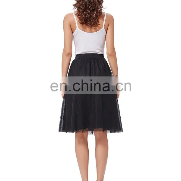 Kate Kasin Womens 3 Layers A-line Soft Tulle Netting Prom Party Wedding Black Skirt KK000311-1 photo-3