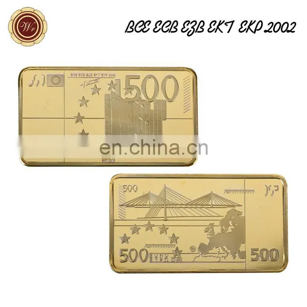 WR Valentine's Day Gift Euro 500 Gold Plated Bar Luxury Home Decor Golden Challenge Coin for Collectible Souvenir photo-5