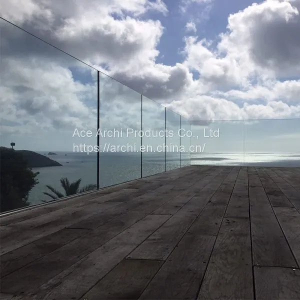 Easy to Install Toughned Glass Balustrade Design / Aluminum Base Shoes U Channel Glass Railing photo-3
