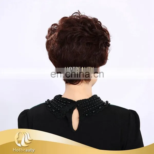 Cheap 2/33# Color Short Human Hair Machine Made Wig for Young Women photo-3