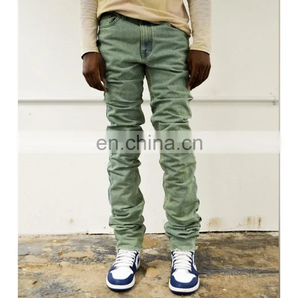 DiZNEW Distressed Ripped Homme Fashion Custom Skinny Jeans Stacked Mens Jeans photo-2