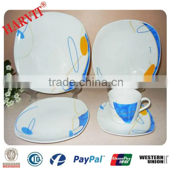 20pcs Square Shape English Porcelain Dinner Set