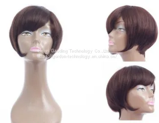 Short Bob Wig With Tail Roll Wig With Bangs photo-2
