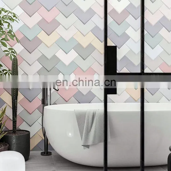 Heart-shaped Colorful Bathroom Entrance Background Wall Shaped Tiles photo-4