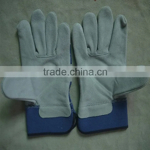 AB Grade Cow Split Leather Working Gloves, Leather Safety Gloves for Machenist photo-2