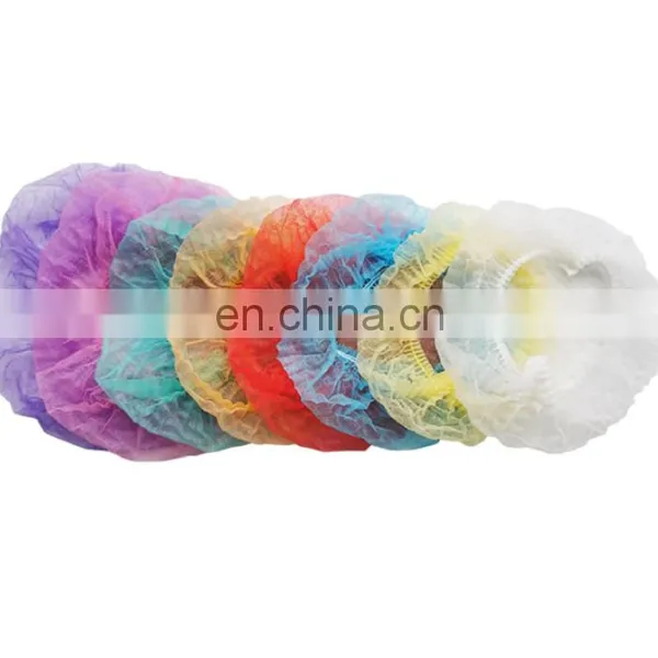Disposable Non-woven Bouffant Round Caps Anti-dust Hat for Food Industry Disposable photo-2