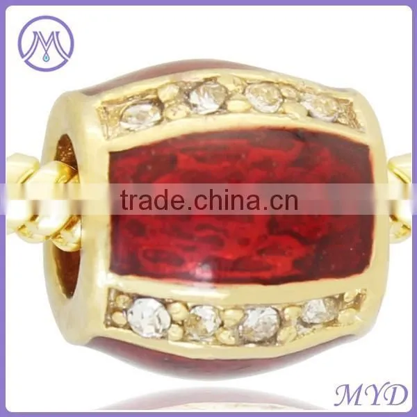 Hand Crystal Paved Color Enameled Faberge Egg Bead photo-3