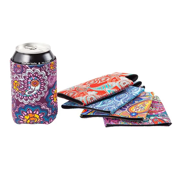 Wholesale 12oz Portable Waterproof Collapsible Can Holder Neoprene Sublimation Can Cooler