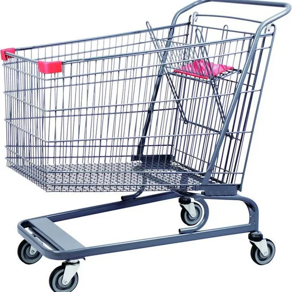 Metallic Trolley Supermarket Hand Shopping Trolley photo-3