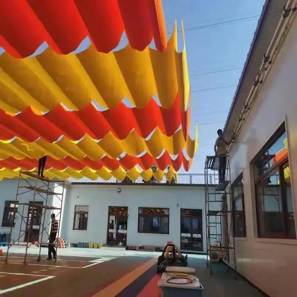 Kindergarten Ceiling Curtain, Outdoor Electric Sunshade Ceiling Curtain, Electric Sunshade Ceiling Curtain for Kindergarten Playground