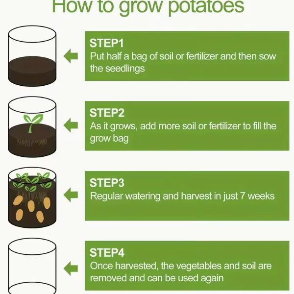 Amazon Hot Sale Garden Potato Grow Bags Fabric Planting Bags With Window and Handles for Home Gardening photo-2