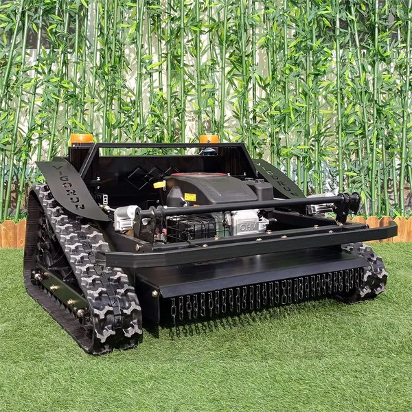 Electric Heavy-Duty Rubber Track Remote Control DIY Lawn Mower for Steep Slopes | CE Certified | Safe Efficient | 800mm Cutting photo-2