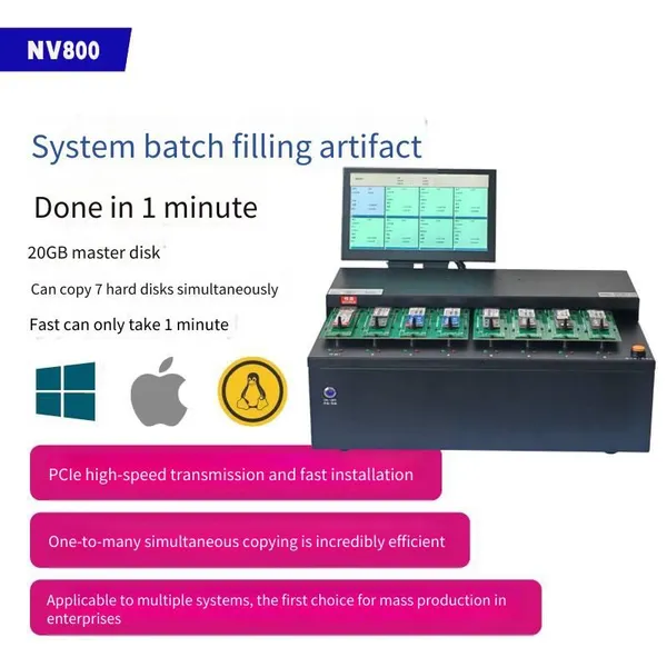 Annuoli M.2 Hard Drive Copier With 1-to-7 Function, Supporting Nvme and Sata, High-speed Copying up to 21gb per Minute photo-2