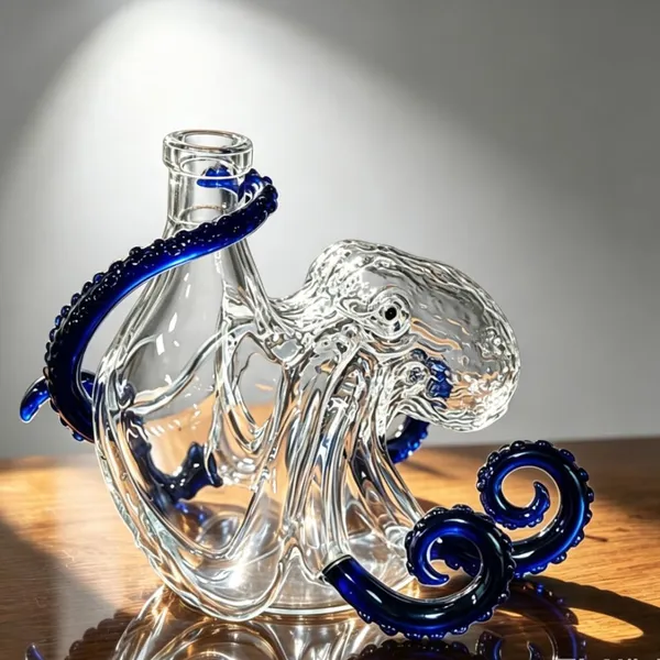 Octopus Hand Blown Glass Decanter Lead Free Airtight Liquor Bottle Decorative Wine Carafe For Bar Home Gift photo-4