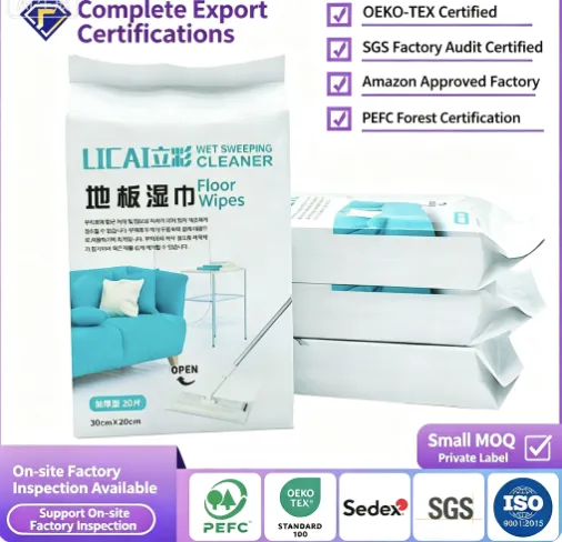 Custom Disposable Floor Mop Wipes for Dust, Hair & Pet Hair Removal – No-Rinse Cleaning Pads for Wholesale & OEM