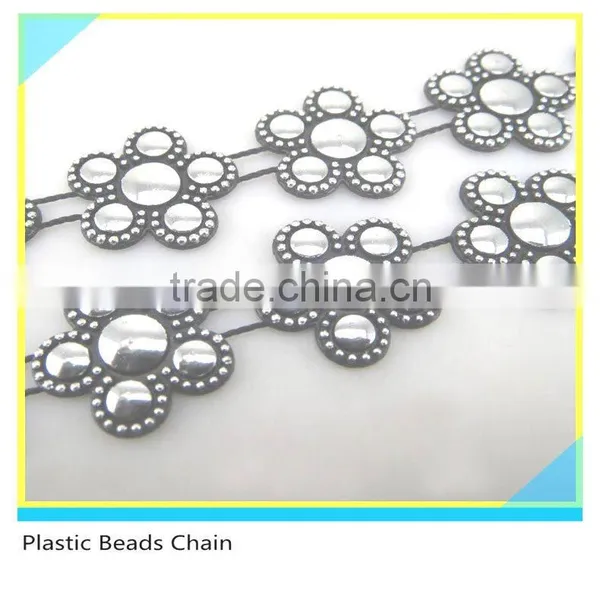 Crystal Bead Trim Sew on Silver Plastic Material Round 10 Yards 1 Card photo-3