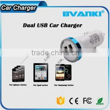 Promotional Output DC 5V 2.1A Double Speed Fast Charge Aluminum Alloy Universal Portable Dual USB Car Charger Wholesale photo-2