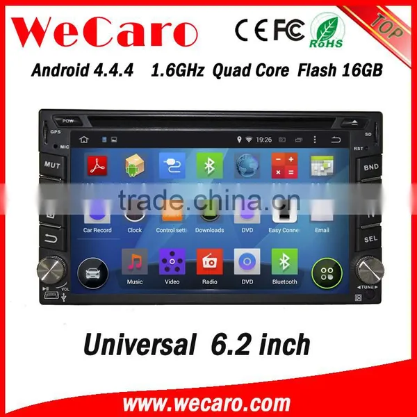 Wecaro 6.2" WC-2U6400 Android 4.4.4 Car Dvd Player in Dash Double Din Car Dvd Player Android A9 Cpu