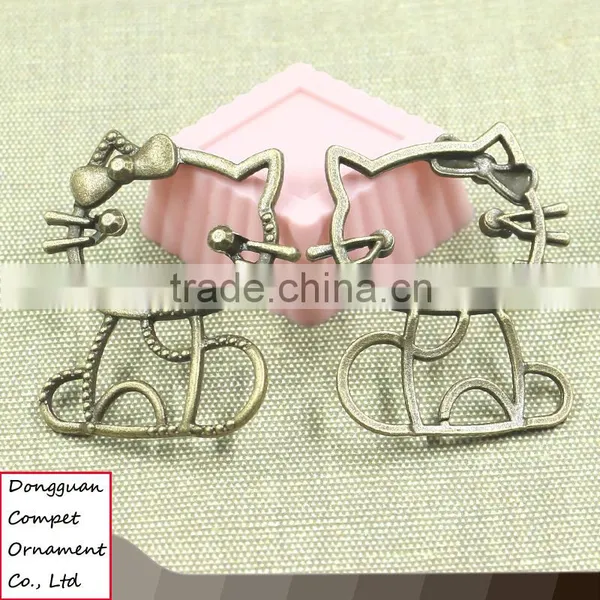 Wholesale Retro Alloy Diy Jewelry Ancient Bronze Cat Pendant photo-2
