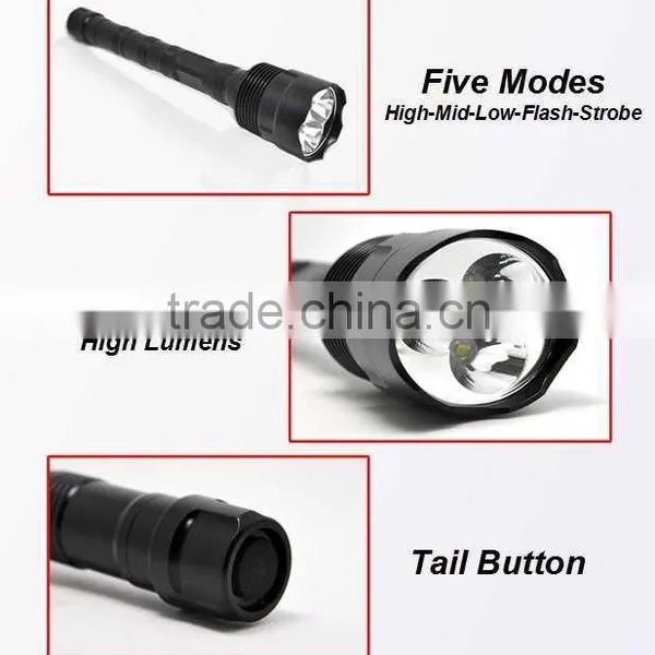 (160358) OEM/ODM Aluminum 18650 Battery Rechargeable High Power Led Flashlight photo-4