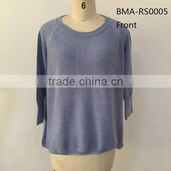 2016 Fall/winter Crew Neck Blue Color Sweater photo-2