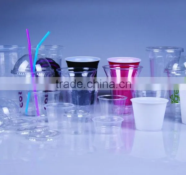 Plastic Cup With Lids and Straws/ps Drinking Cup/plastic Disposable Cups Glass photo-2