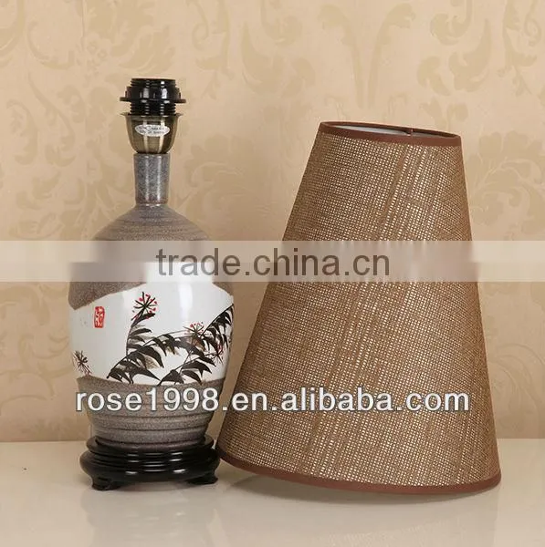 Stone Table Lamp in Brown Ceramic photo-2