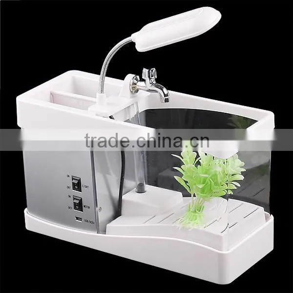 Desktop Usb Mini Fish Tank Aquarium With Running Water photo-4