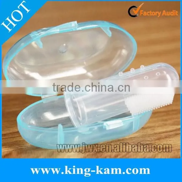 Non-toxic silicone baby toothbrush with hygienic box packaging